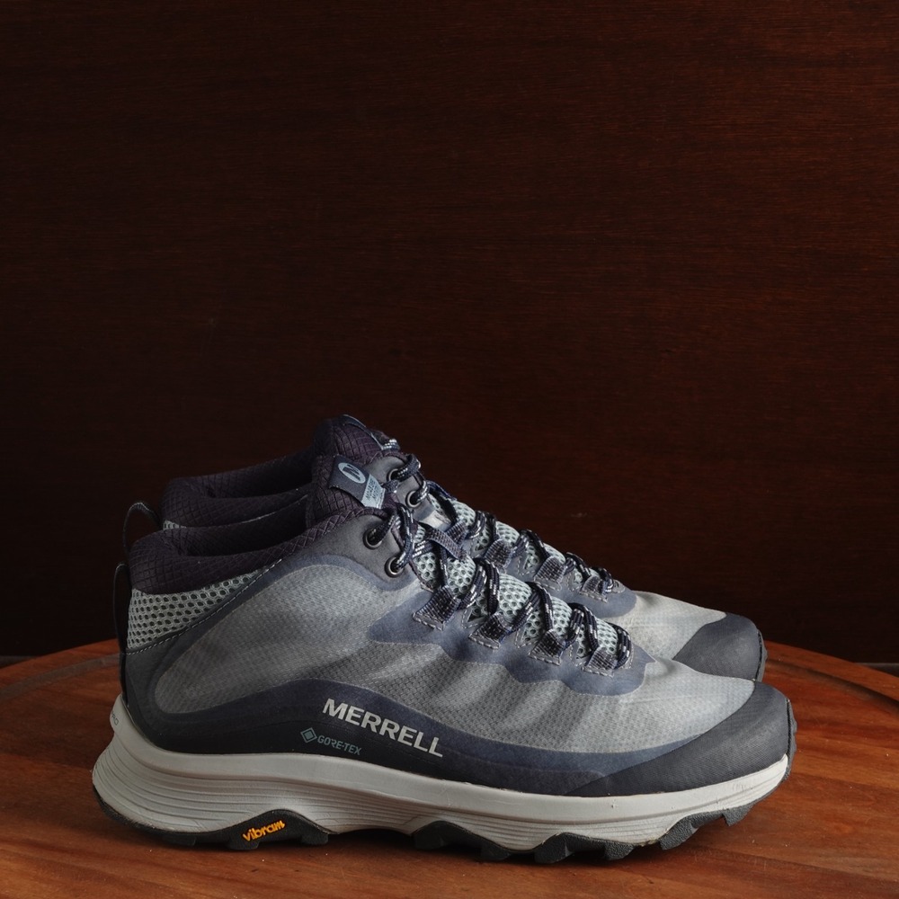 Merrell Hiking Boot WMS SZ 8 Blue Moab Speed Mid Core-Tex Gorpcore Athletic Shoe
